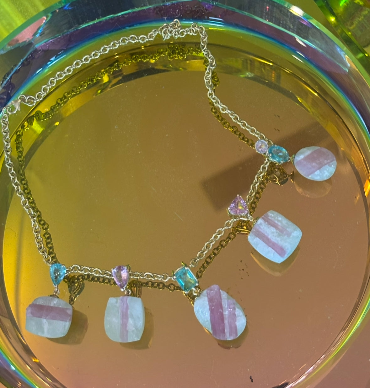 Candy Dish Pendant with Emerald Cut Emerald