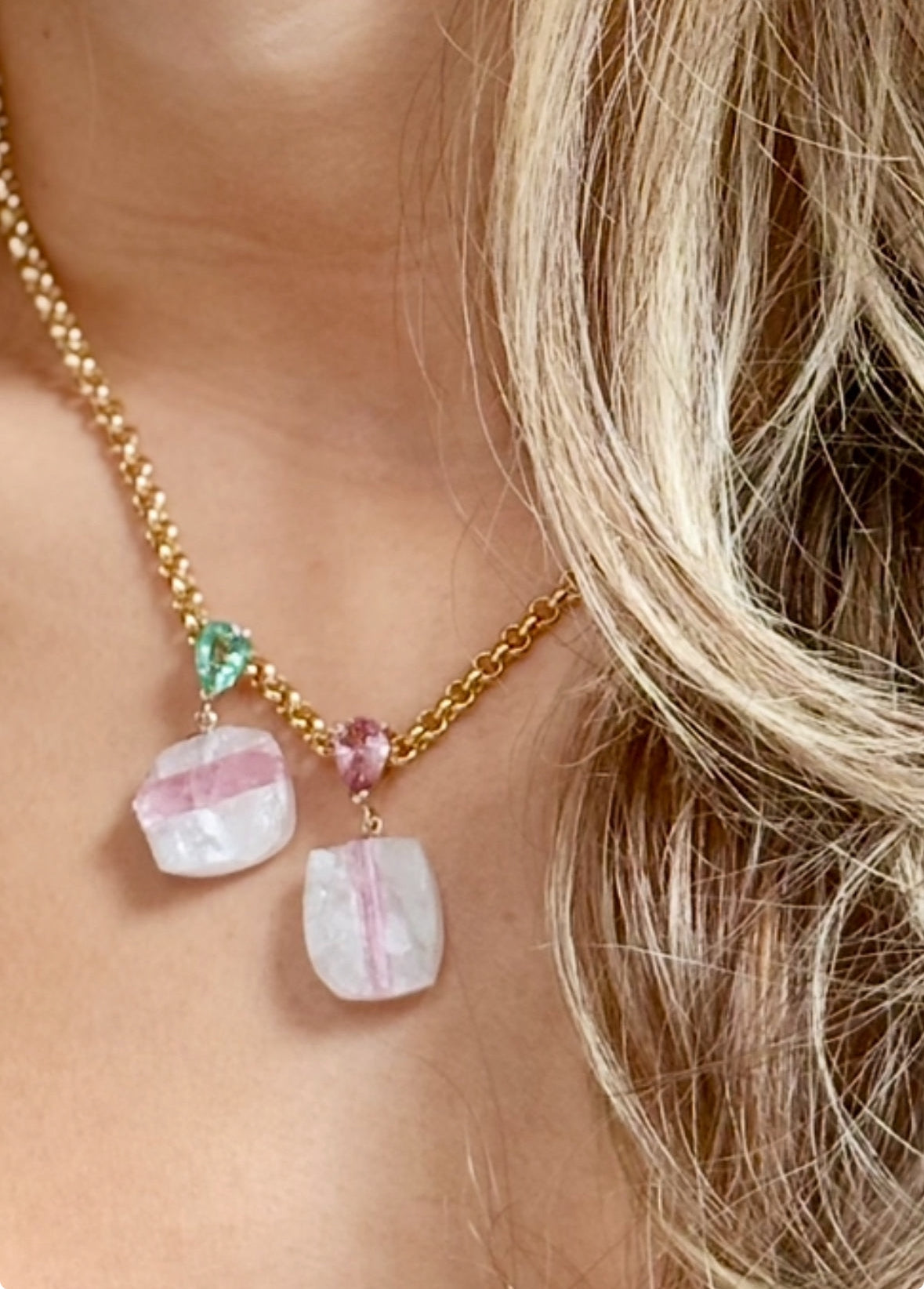 Candy Dish Pendant with Emerald Cut Emerald