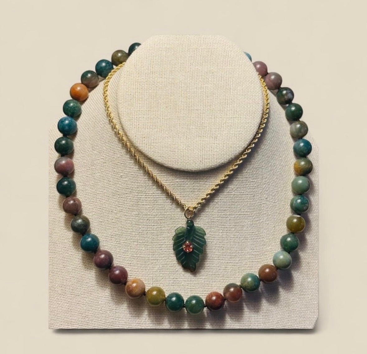 Indian Agate Ball Beaded Necklace
