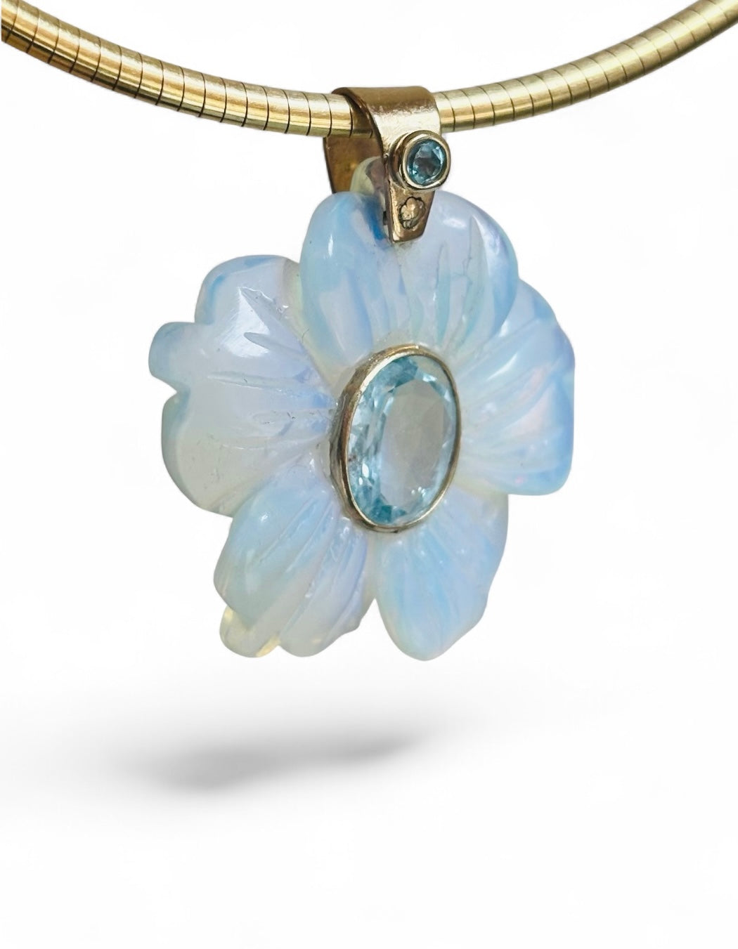 FLORA Pendant, Opalite with Sky Blue Topaz