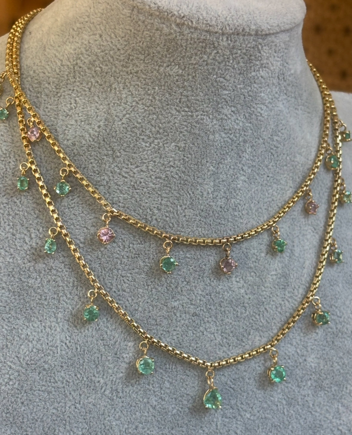 Emerald Fringe Necklace