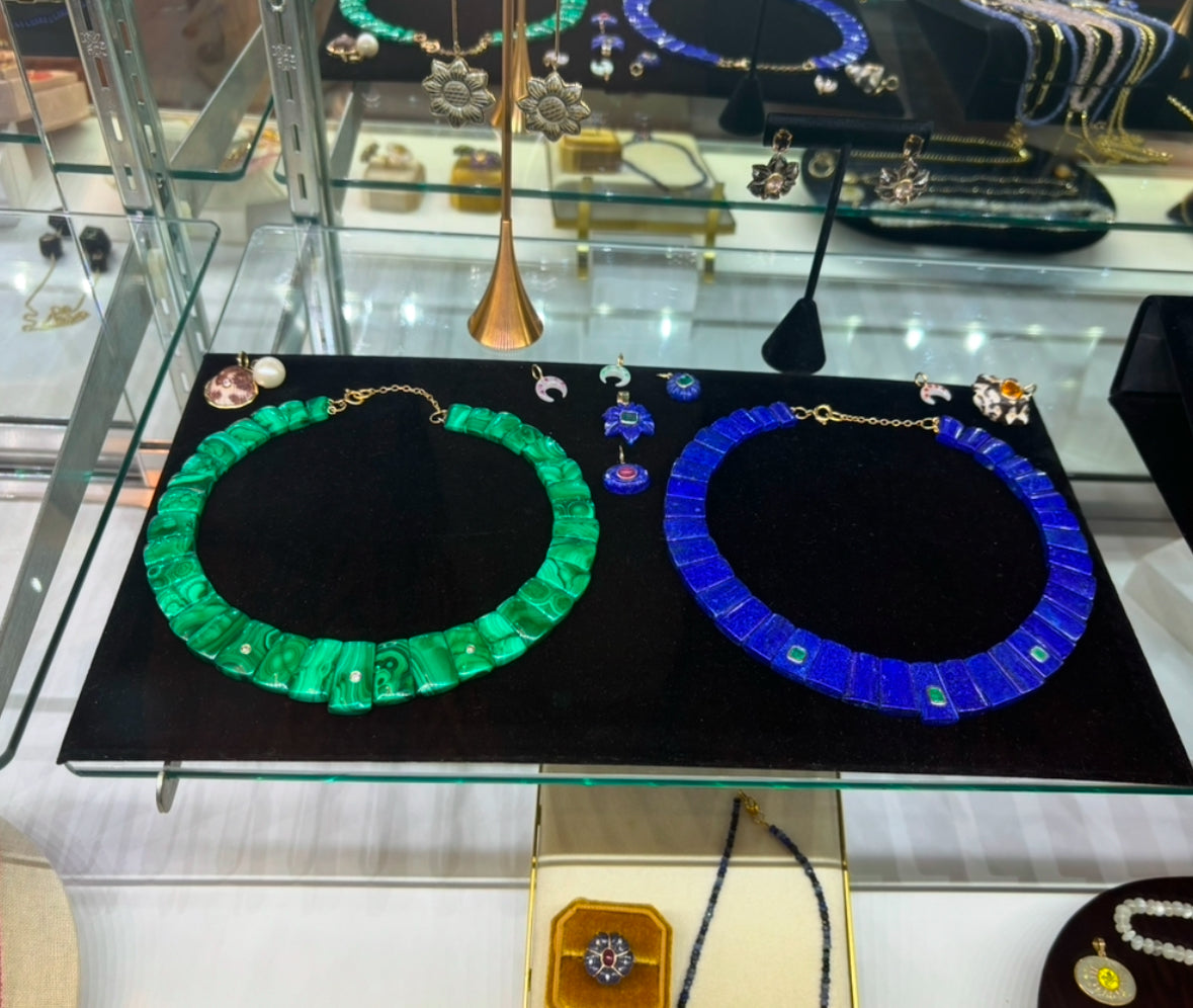 The CLEOPATRA, Lapis and Emerald Collar Necklace