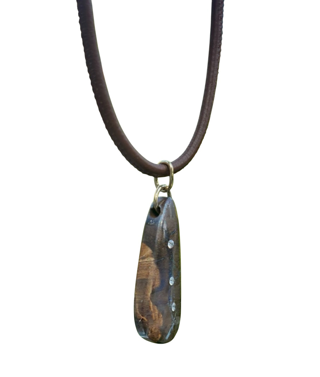 Australian Boulder Opal Pendant with Diamonds & 14k Gold