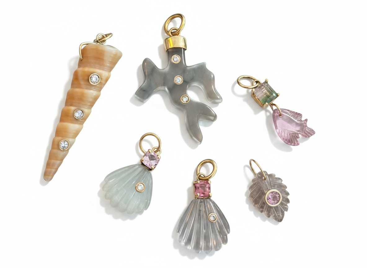 Watermelon Tourmaline Fish Pendant