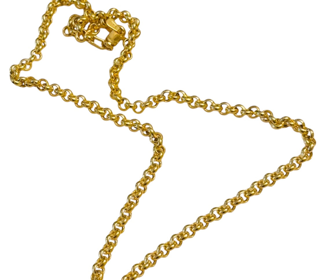 14k Gold Rolo Chain Necklace, large
