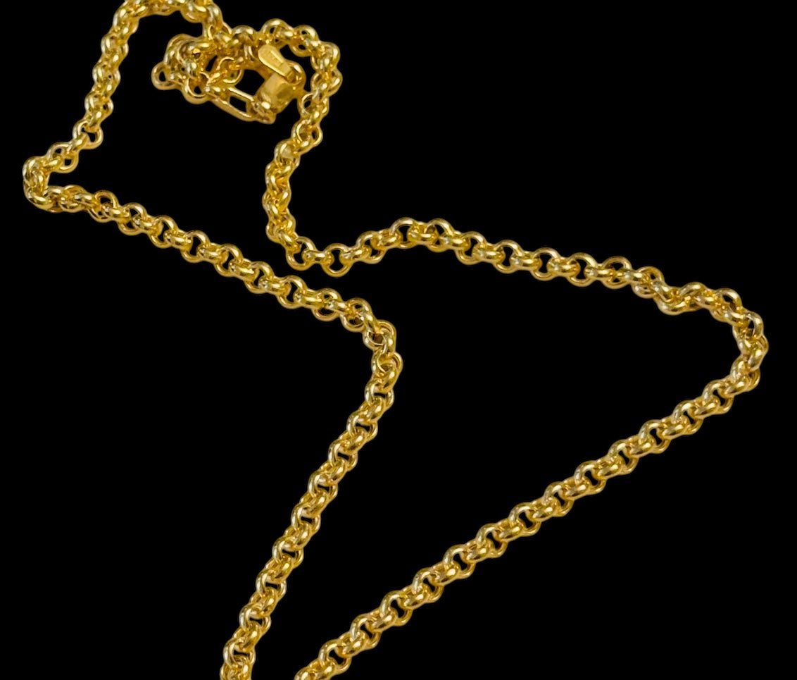 14k Gold Rolo Chain Necklace, large