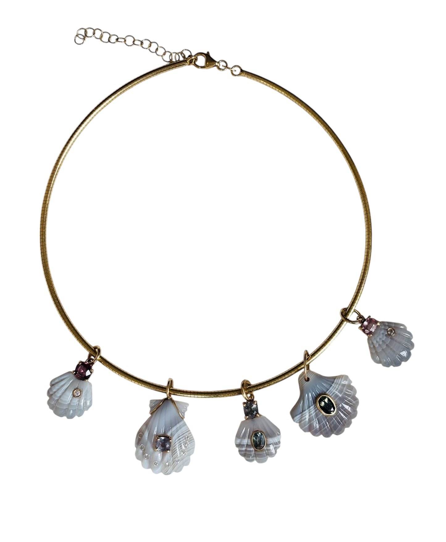 Laguna Agate Shell with Grey Spinel