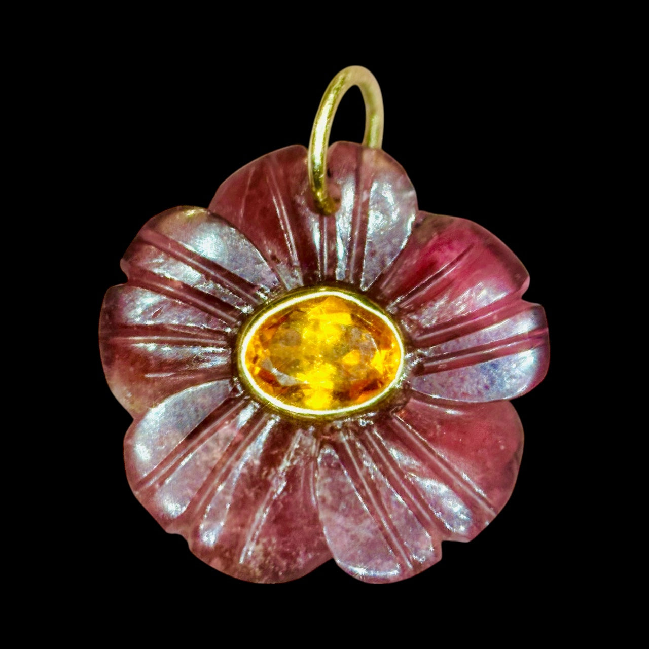 FLORA Pendant: Tourmaline & Mandarin Garnet