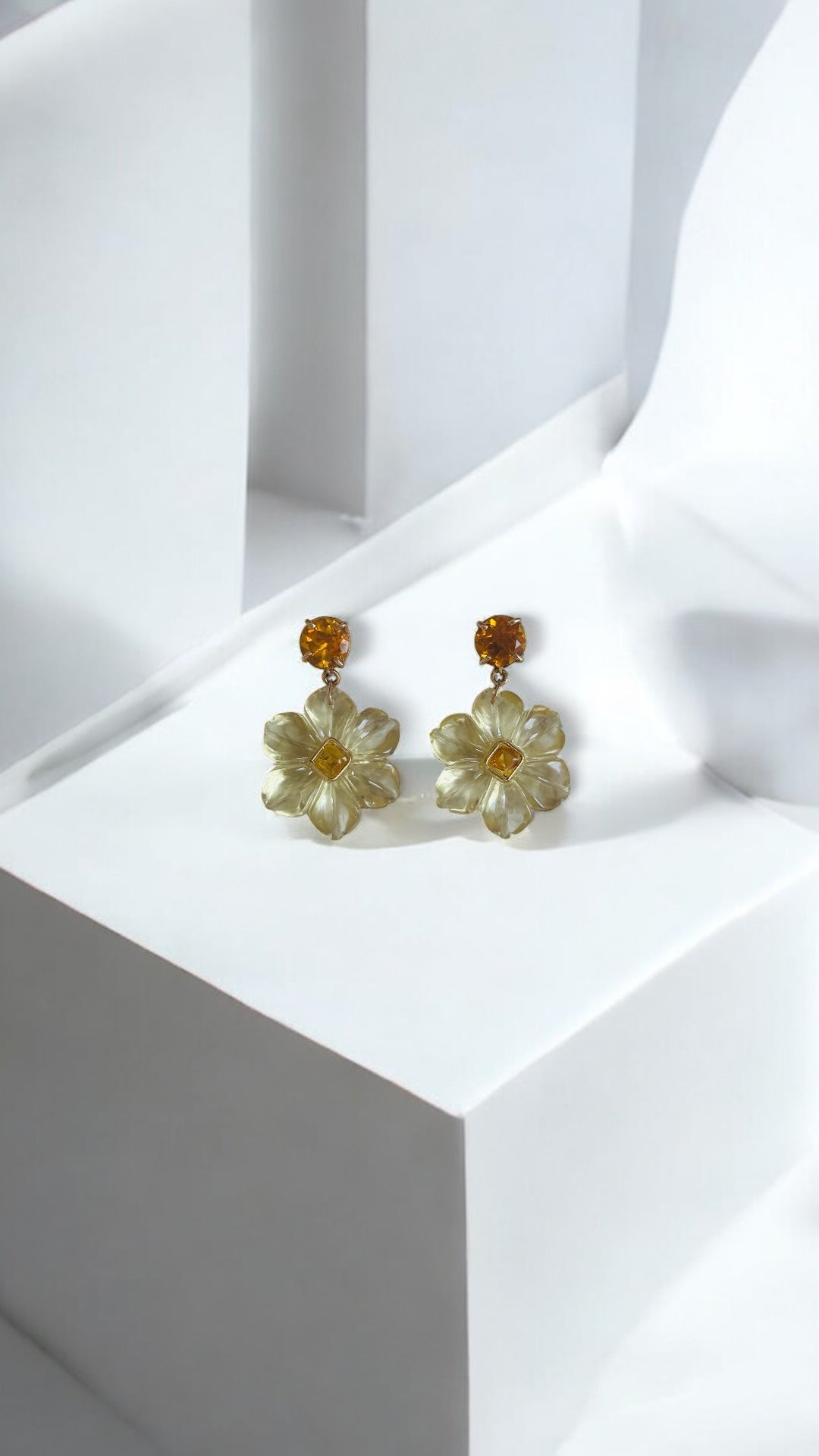 FLORA Earrings, Lemon Quartz & Citrine