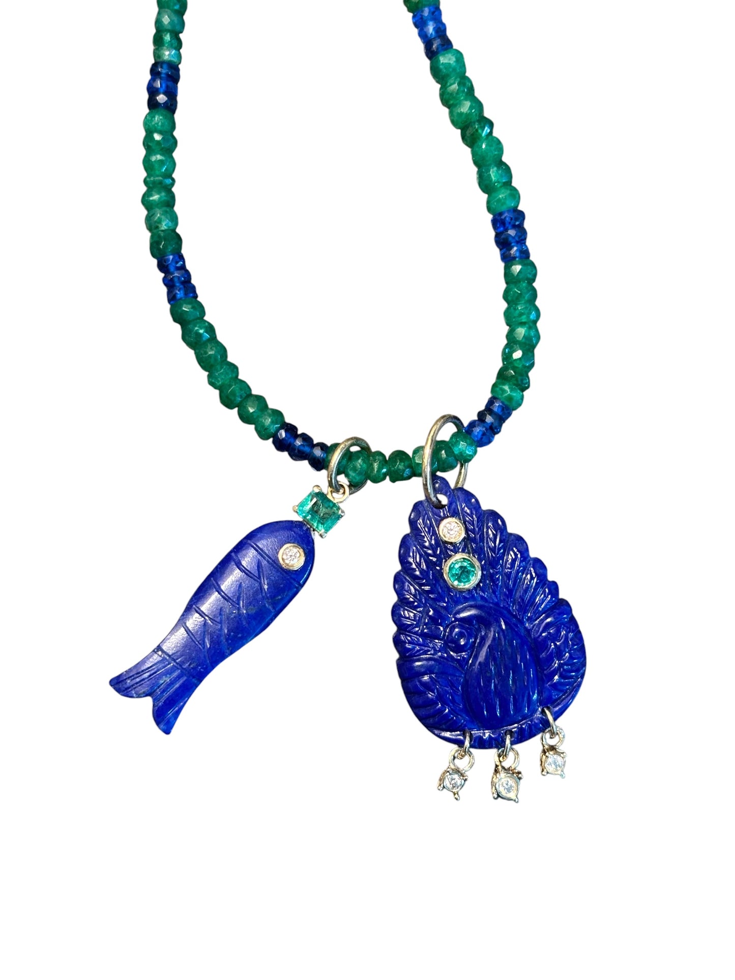 Emerald & Blue Sapphire Necklace