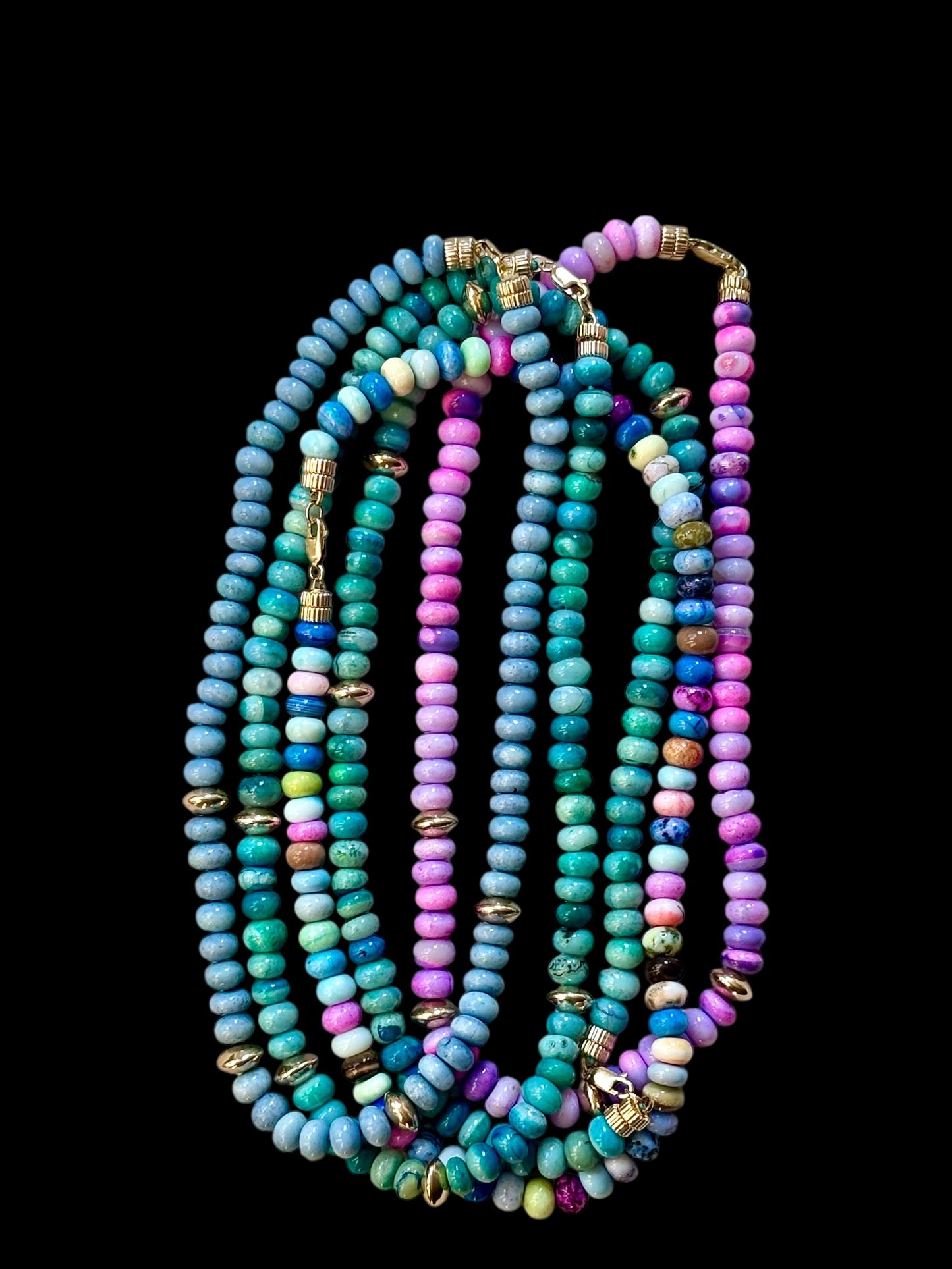 Candy Opal Necklace with 14k Gold