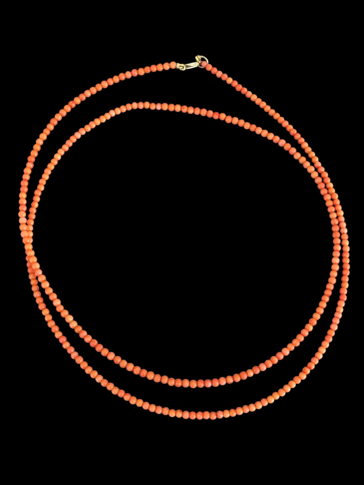 Coral Beaded Necklace, 32.5”