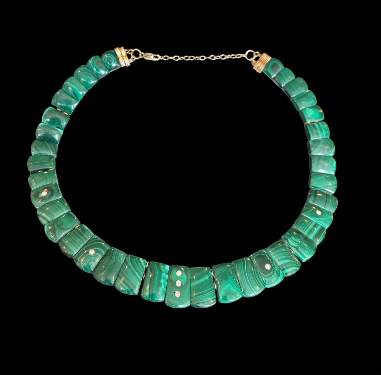 The CLEOPATRA, Malachite and Diamond Collar Necklace