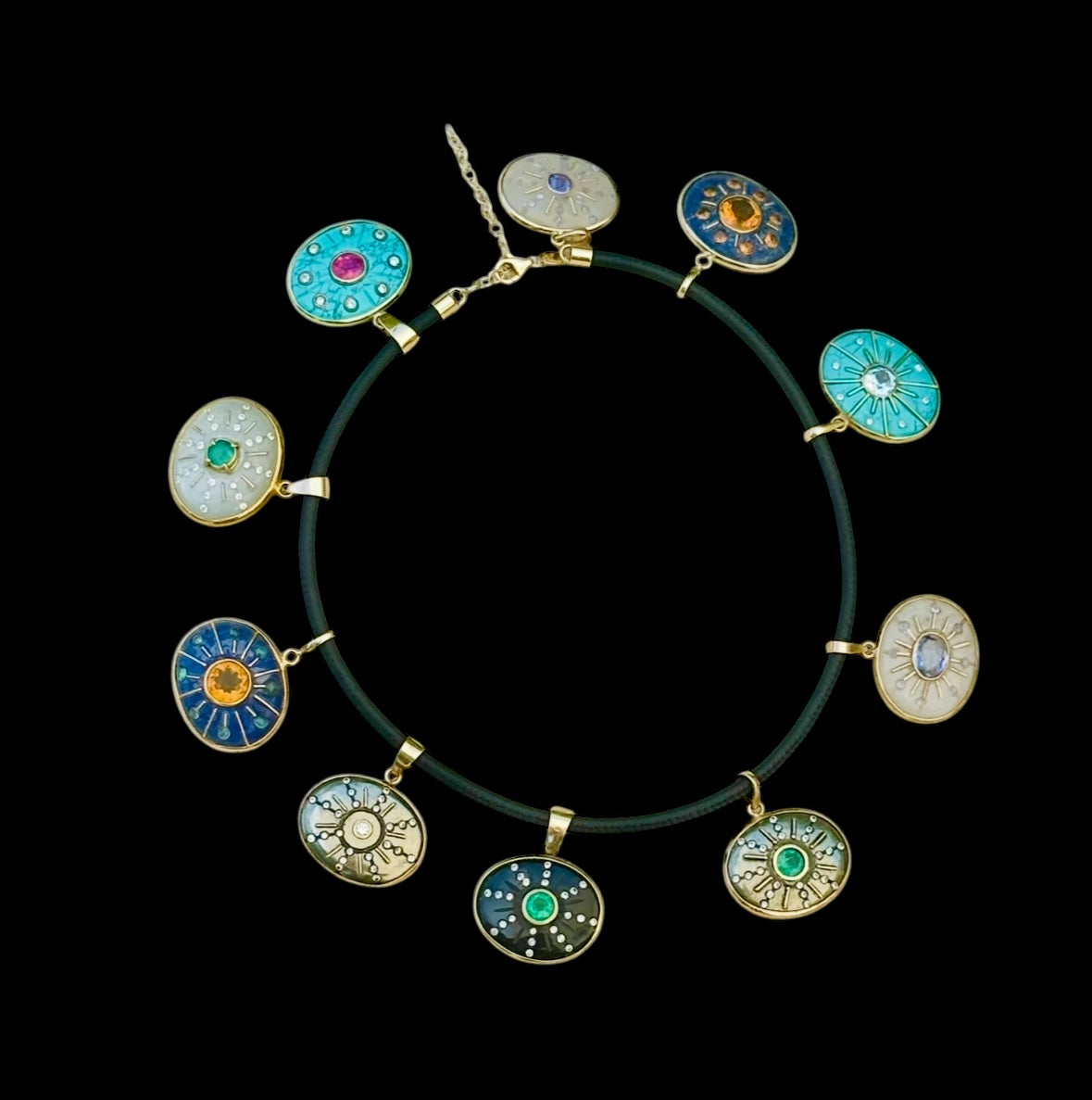 SOL Pendant, Lapis with Citrines