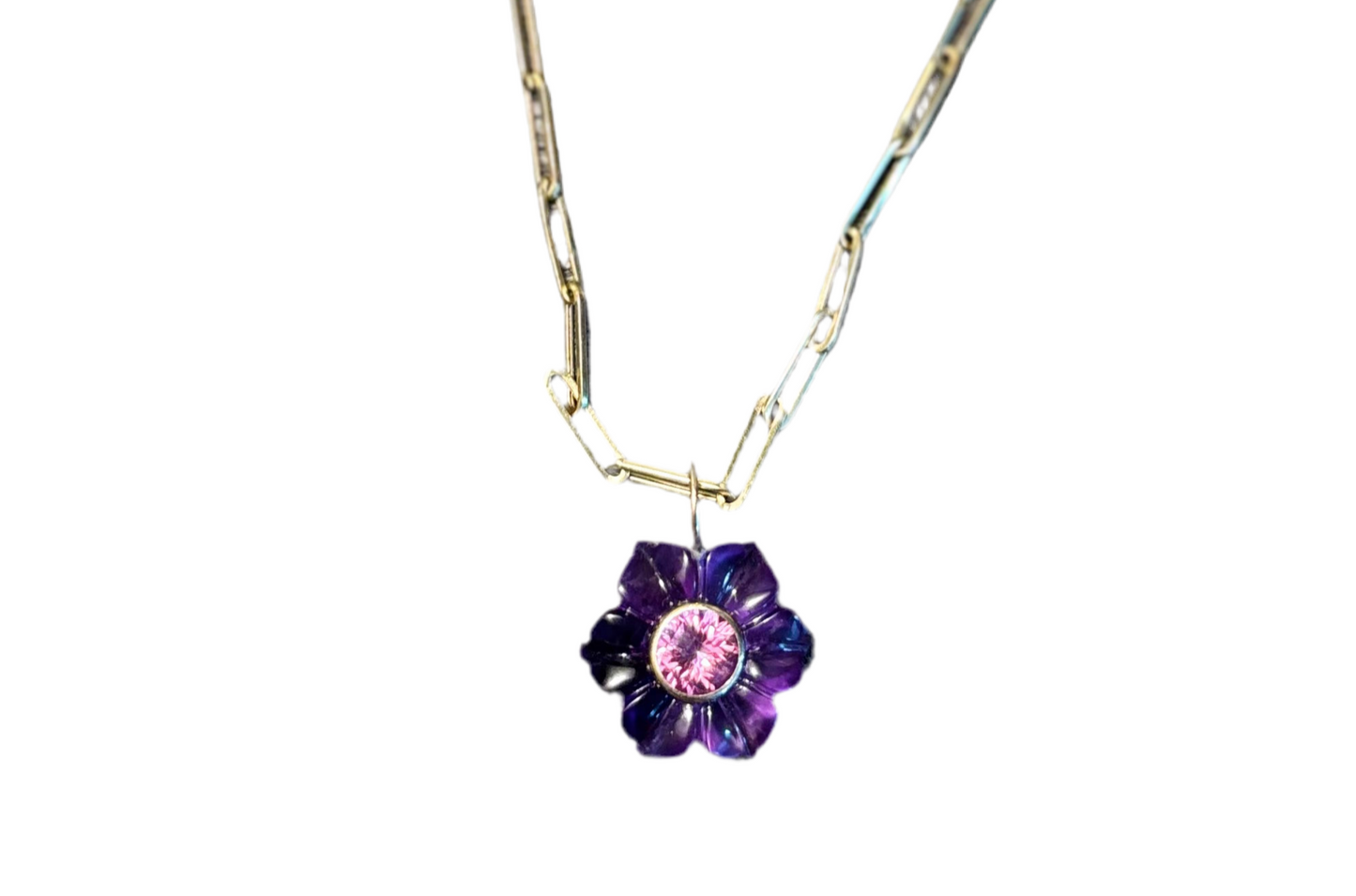 FLORA Pendant, Amethyst & Pink Topaz