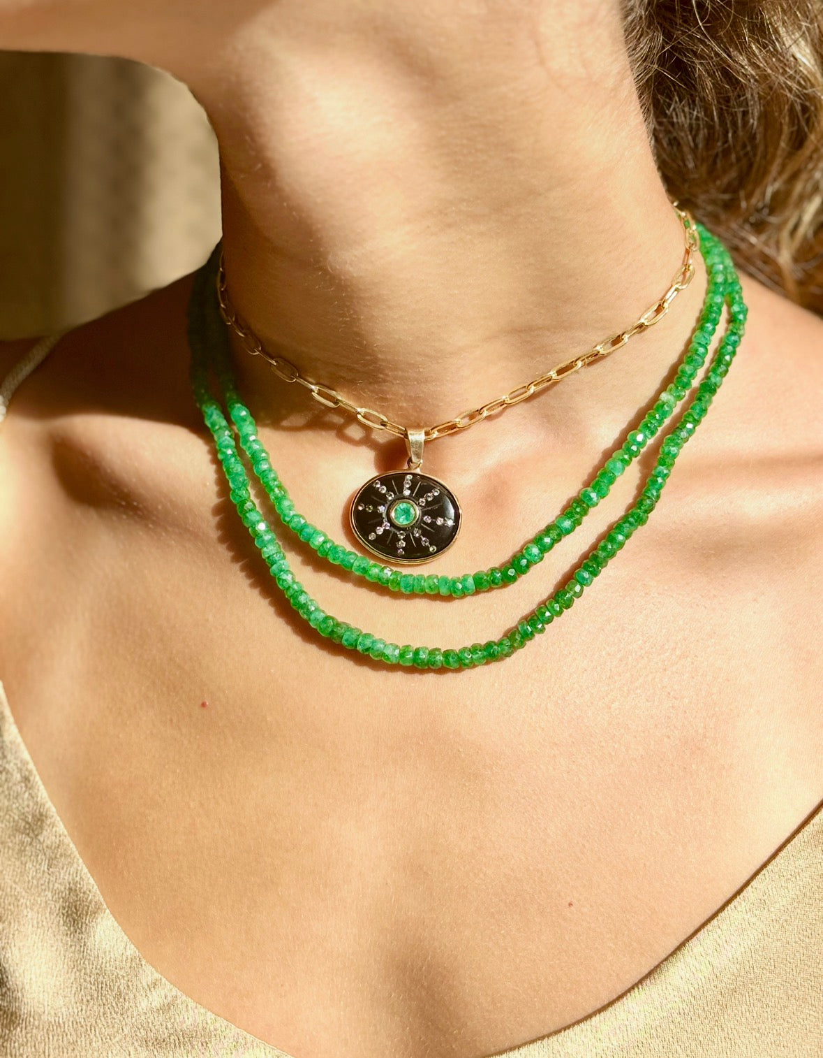 Emerald Necklace, 18”