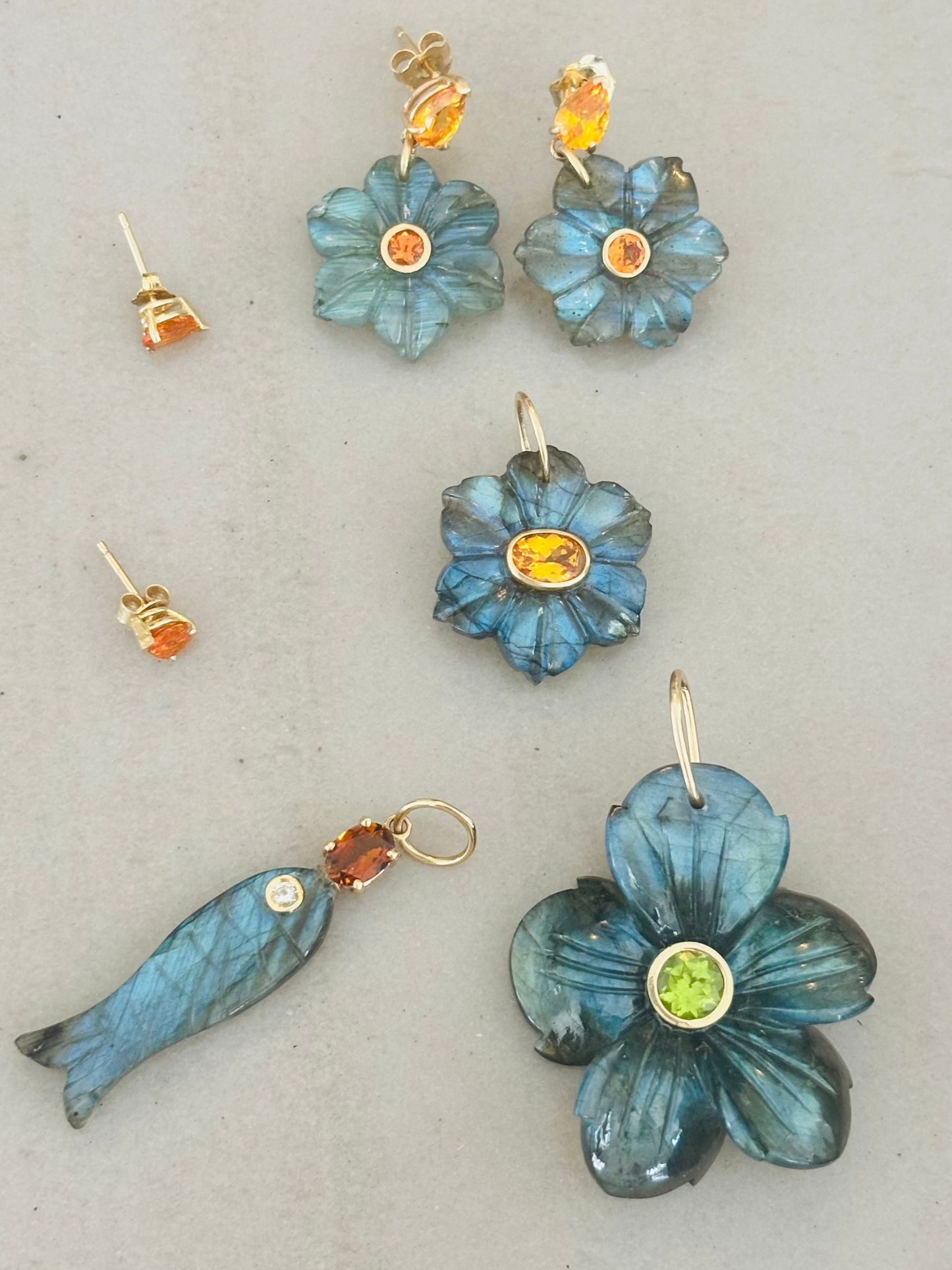 FLORA Pendant, Labradorite with Peridot