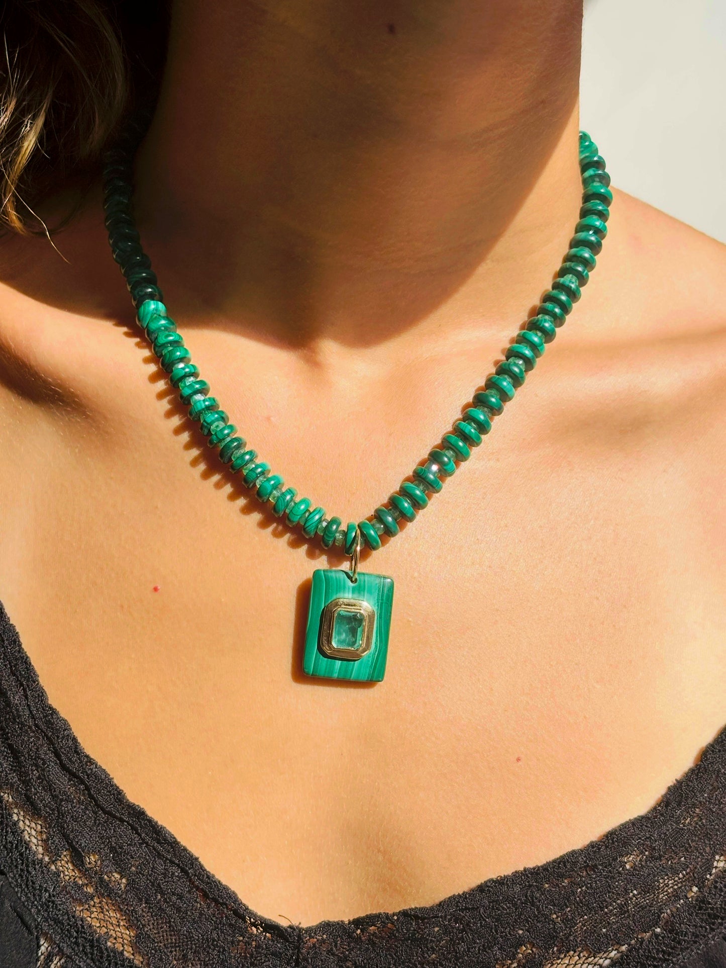 Malachite & Emerald Necklace