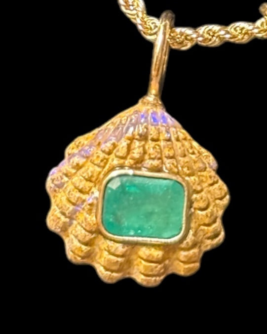 Carved Opal and Emerald Necklace