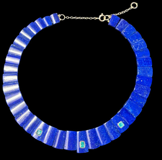 The CLEOPATRA, Lapis and Emerald Collar Necklace