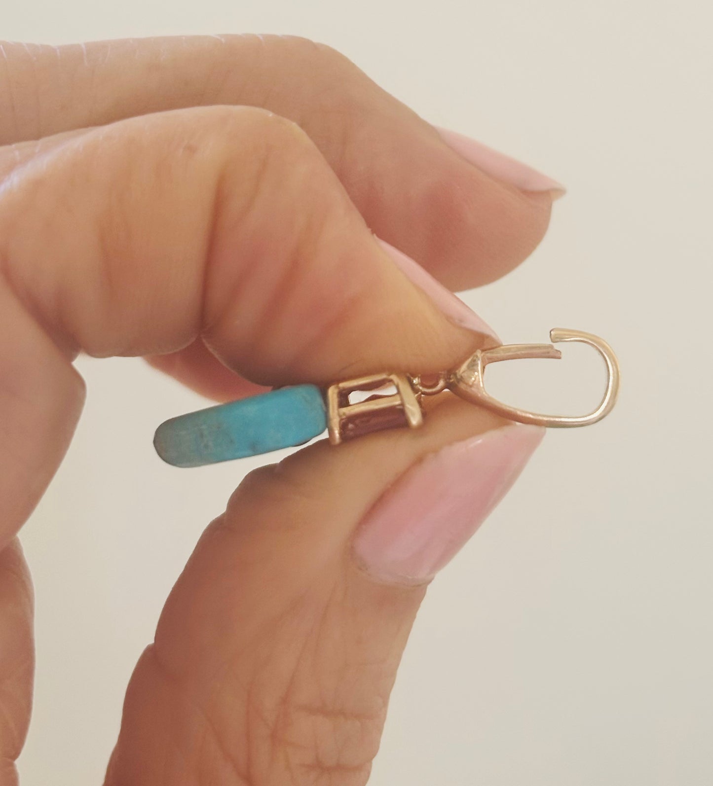 Turquoise Heart Pendant with Pink Tourmaline