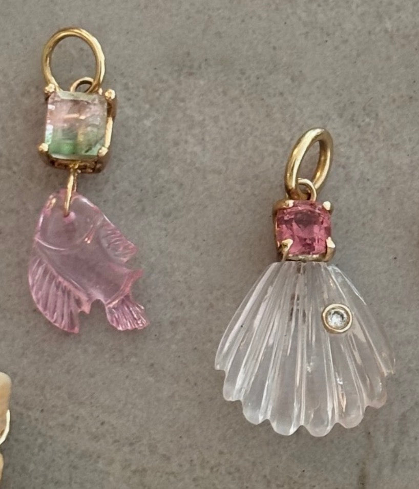 Watermelon Tourmaline Fish Pendant