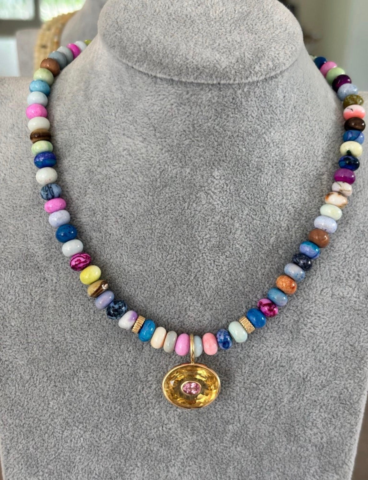 Candy Opal Necklace with 14k Gold