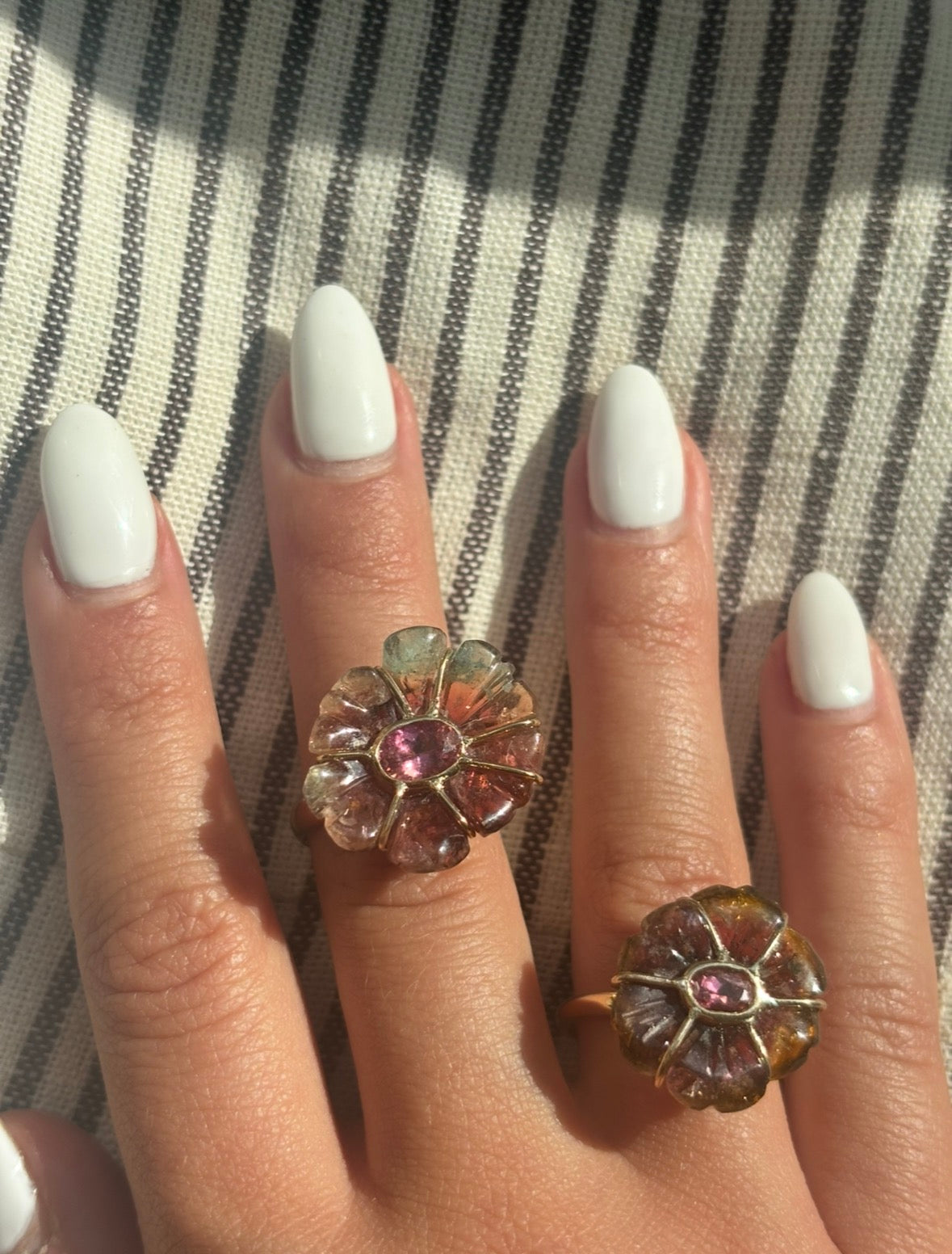 FLORA Ring, Tourmaline, 14k Gold, 3mm Band