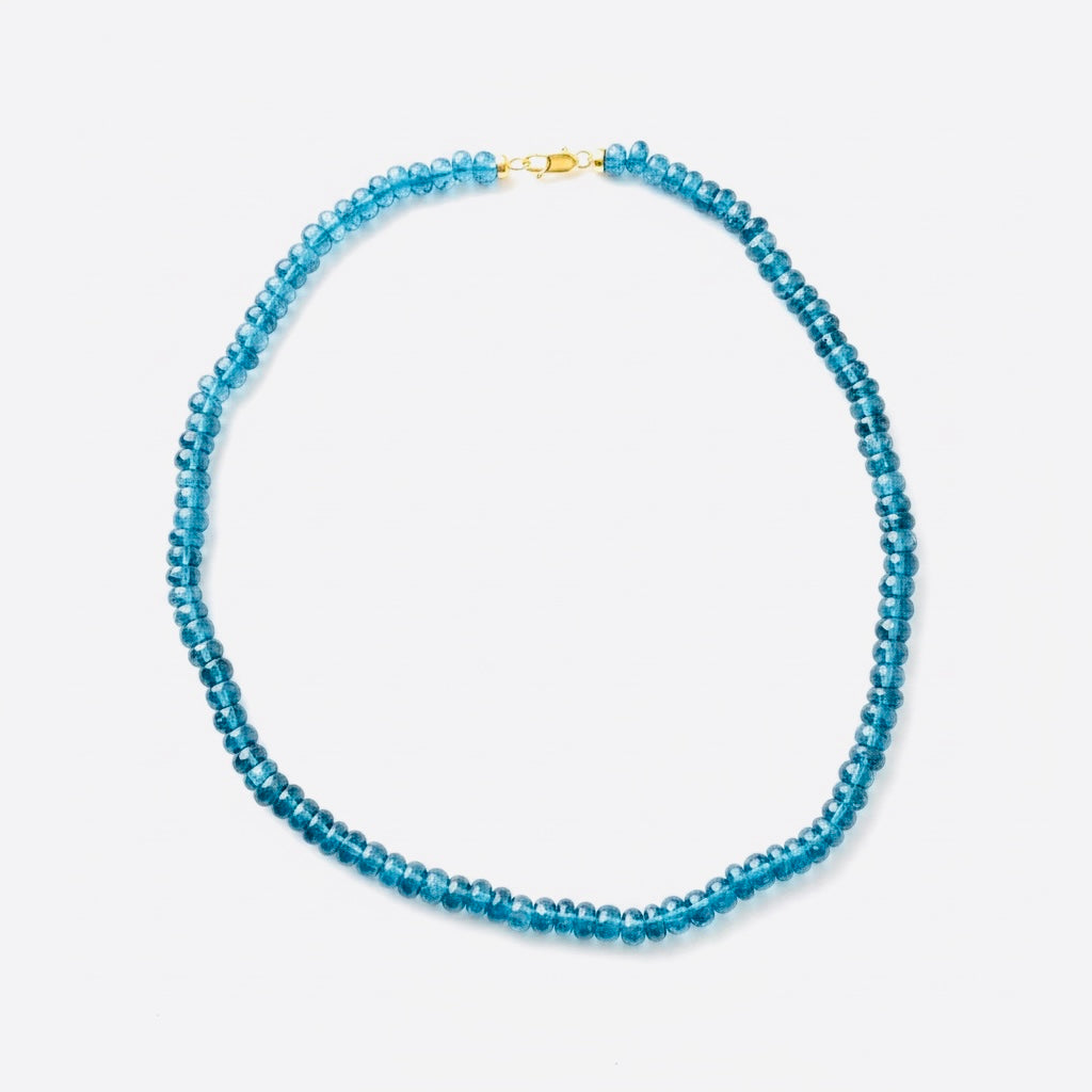 London Blue Topaz Rondelle Necklace, 16”
