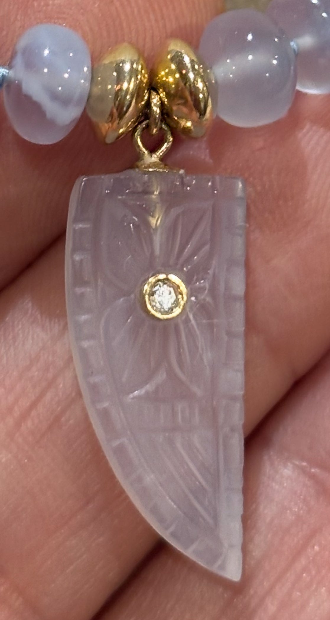 Chalcedony & Diamond Necklace