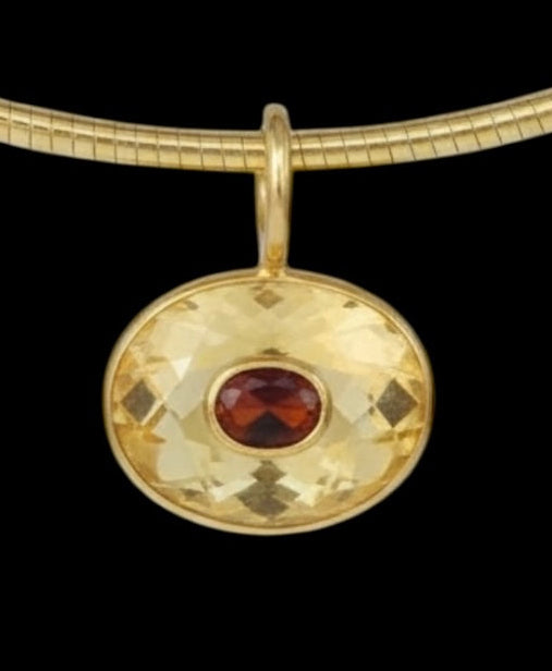 DISCO Pendant, Citrine with  Madeira Citrine