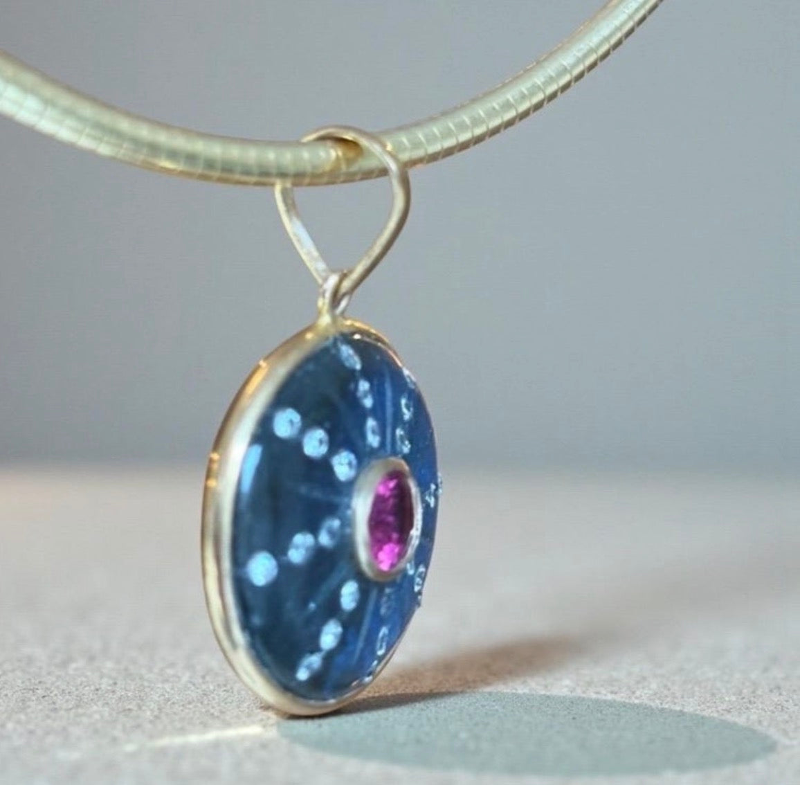 SOL Pendant, Labradorite, Pink Tourmaline & 14k Gold