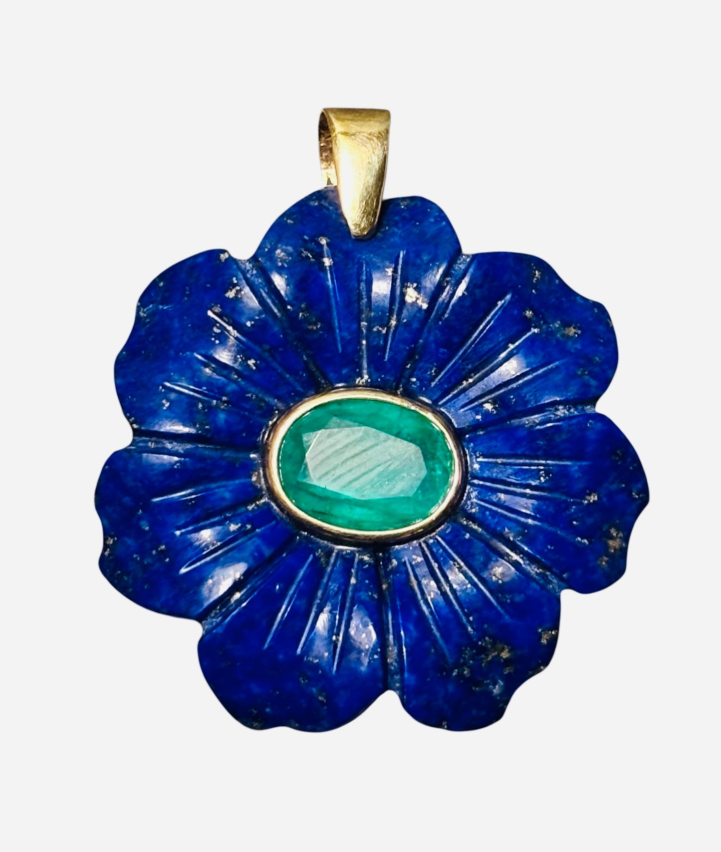 FLORA Pendant, Lapis with Emerald