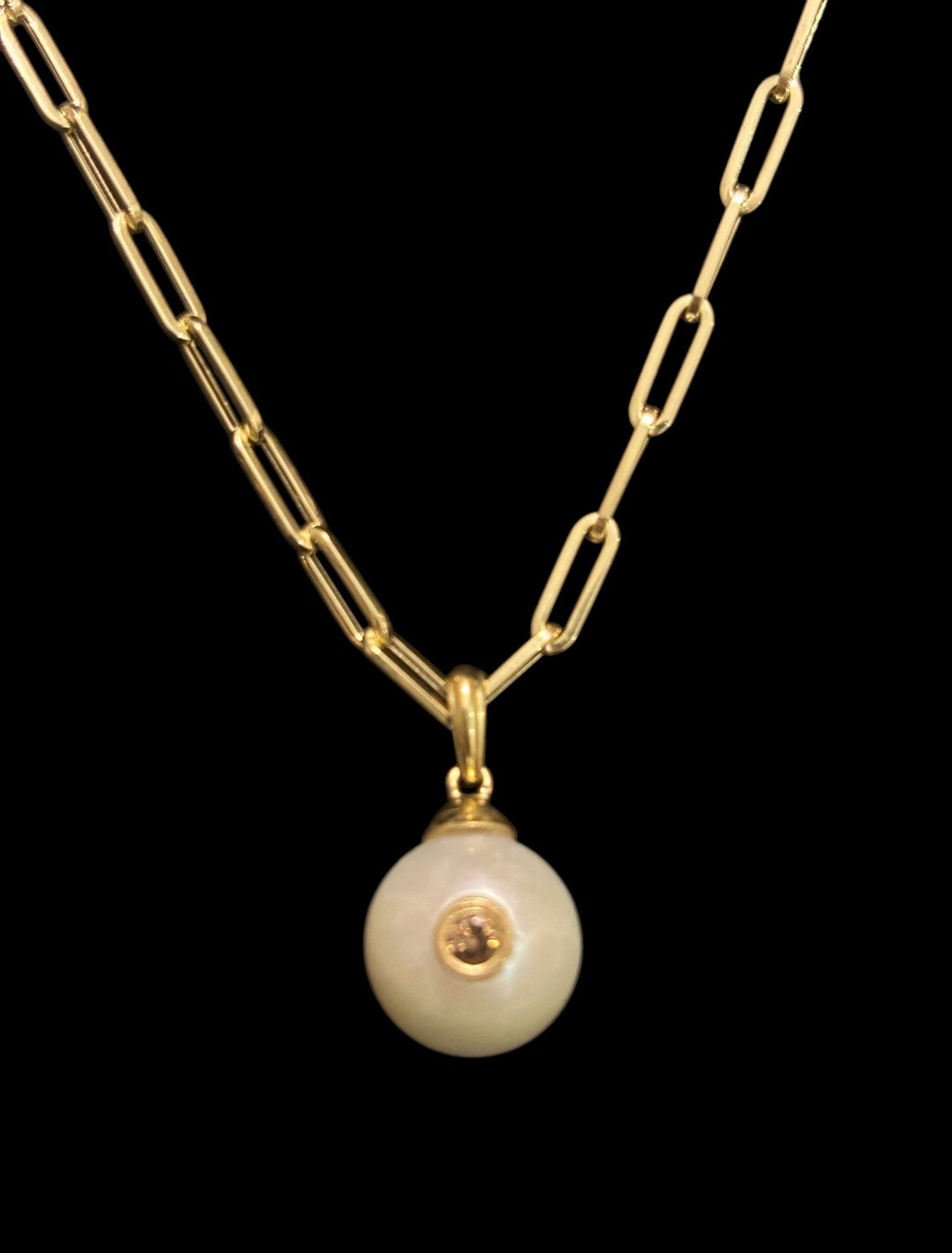 Tahitian Pearl Pendant, with champagne diamond