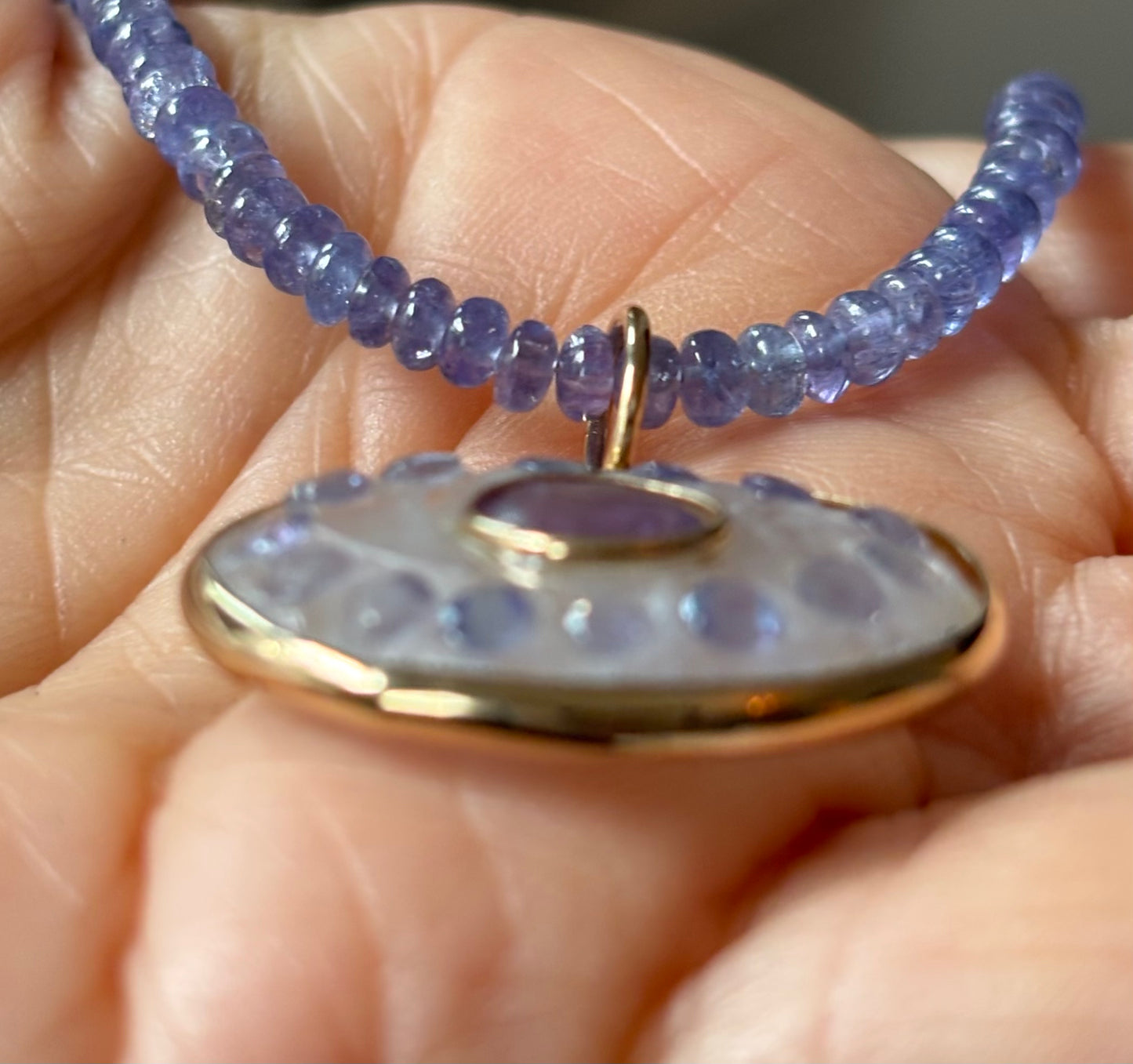 Evil Eye Necklace: Moonstone, Amethyst & Tanzanite