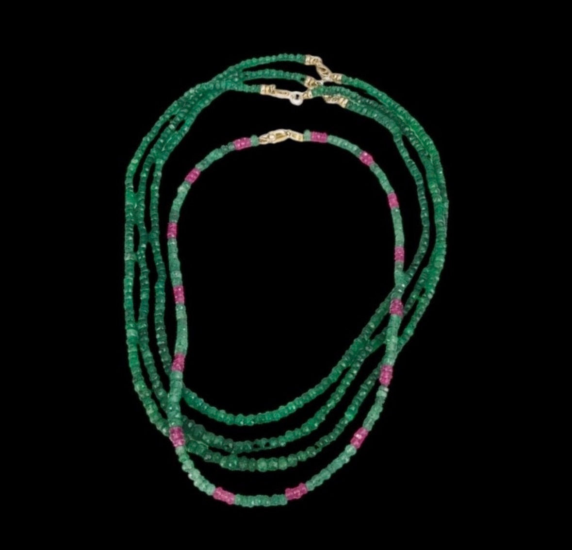 Emerald & Pink Sapphire Necklace