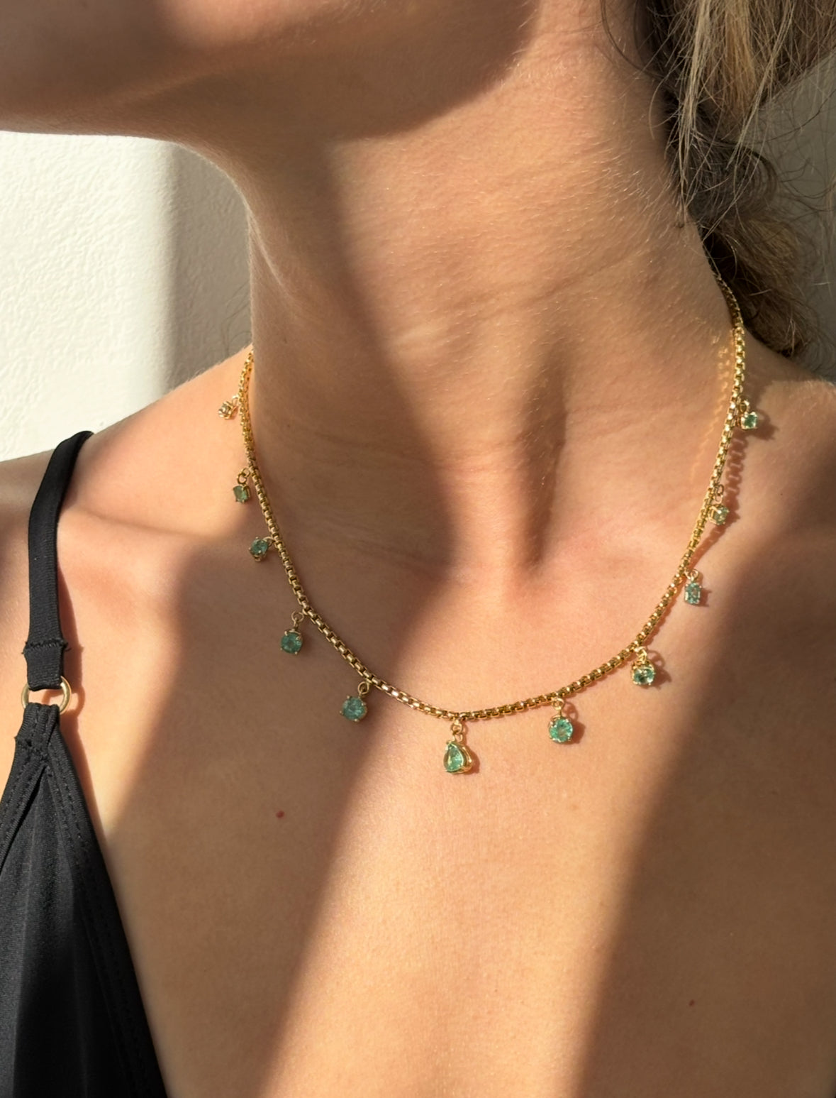 Emerald Fringe Necklace