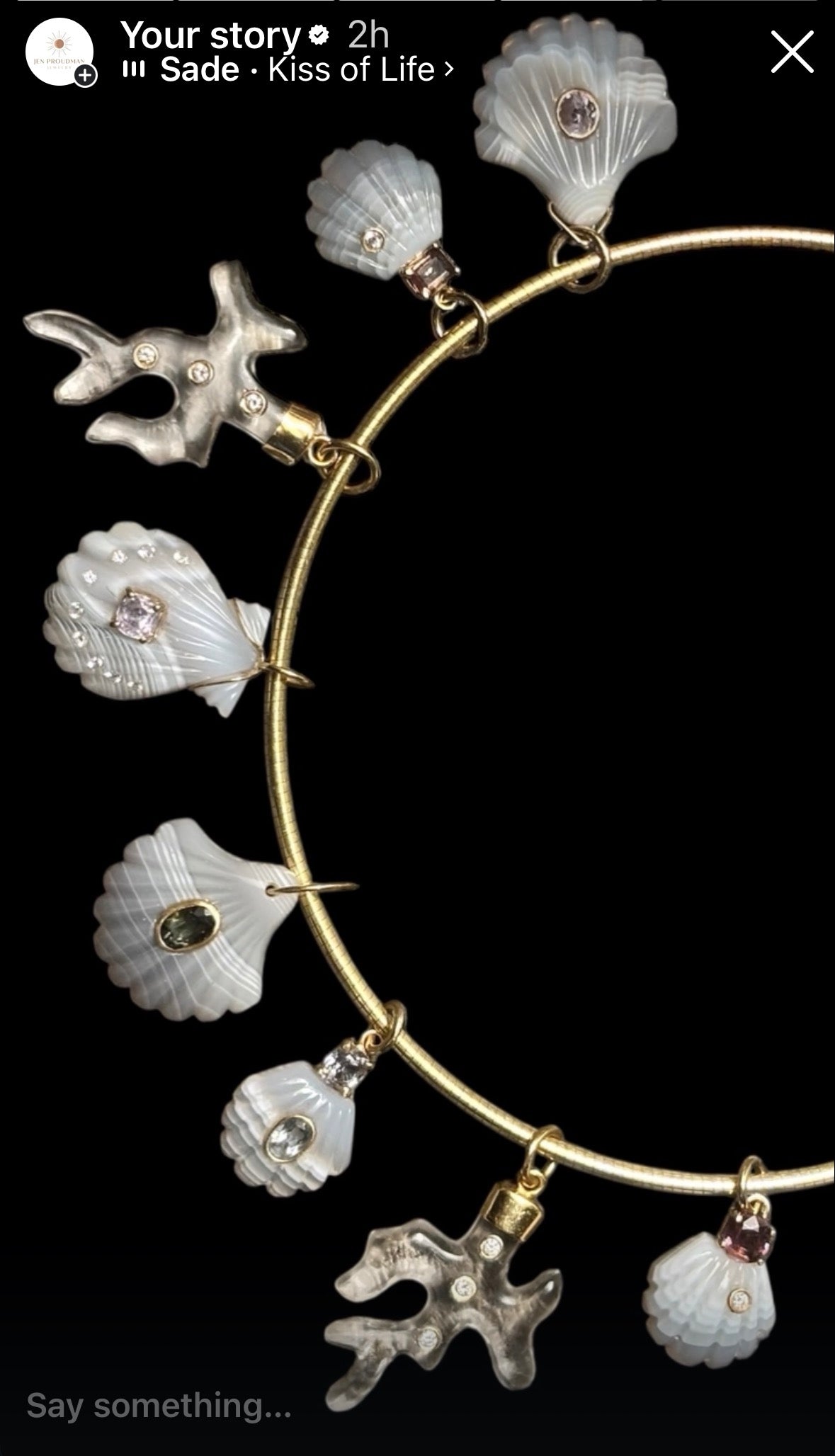 Laguna Agate Shell with Grey Spinel