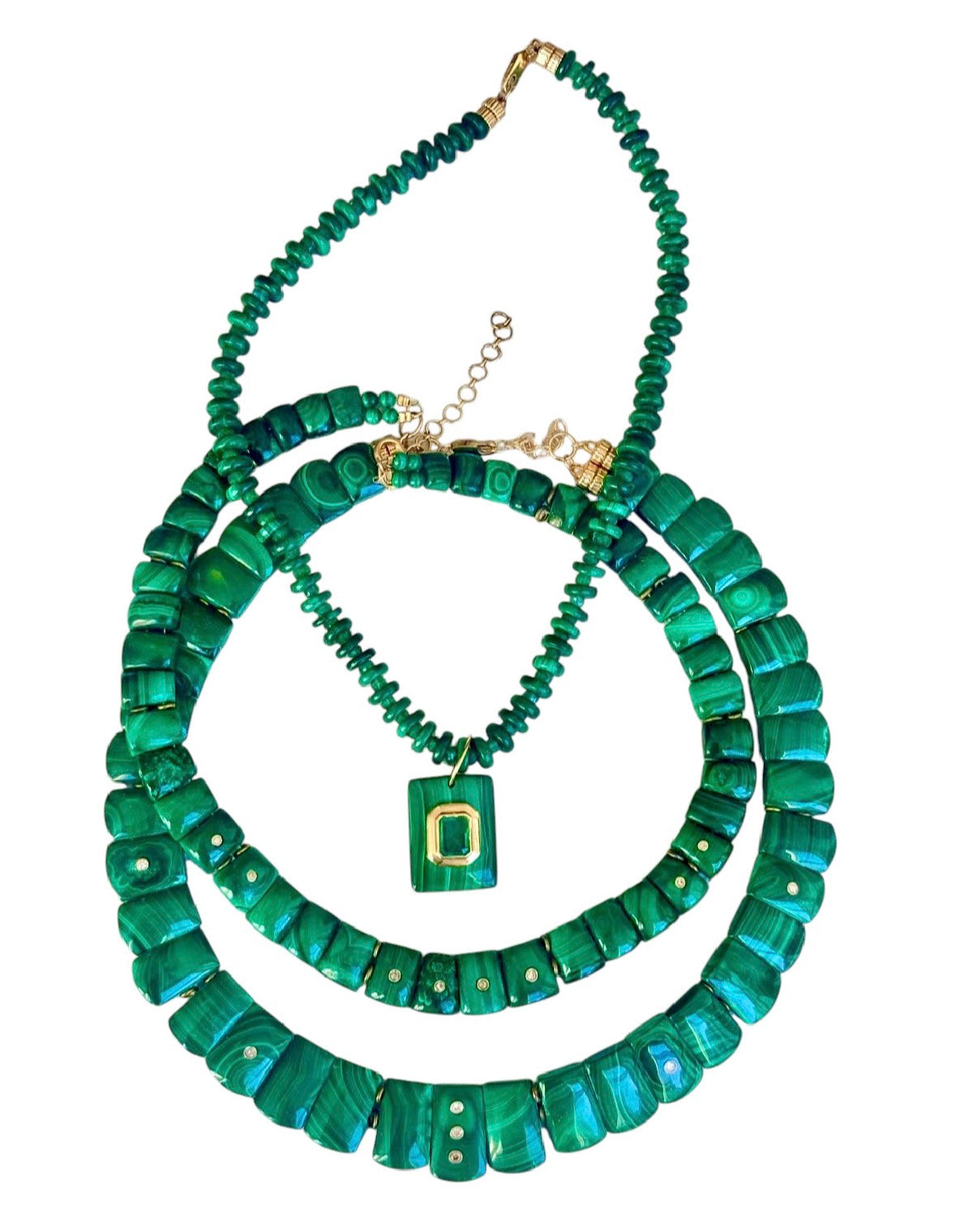 The CLEOPATRA, Malachite and Diamond Collar Necklace