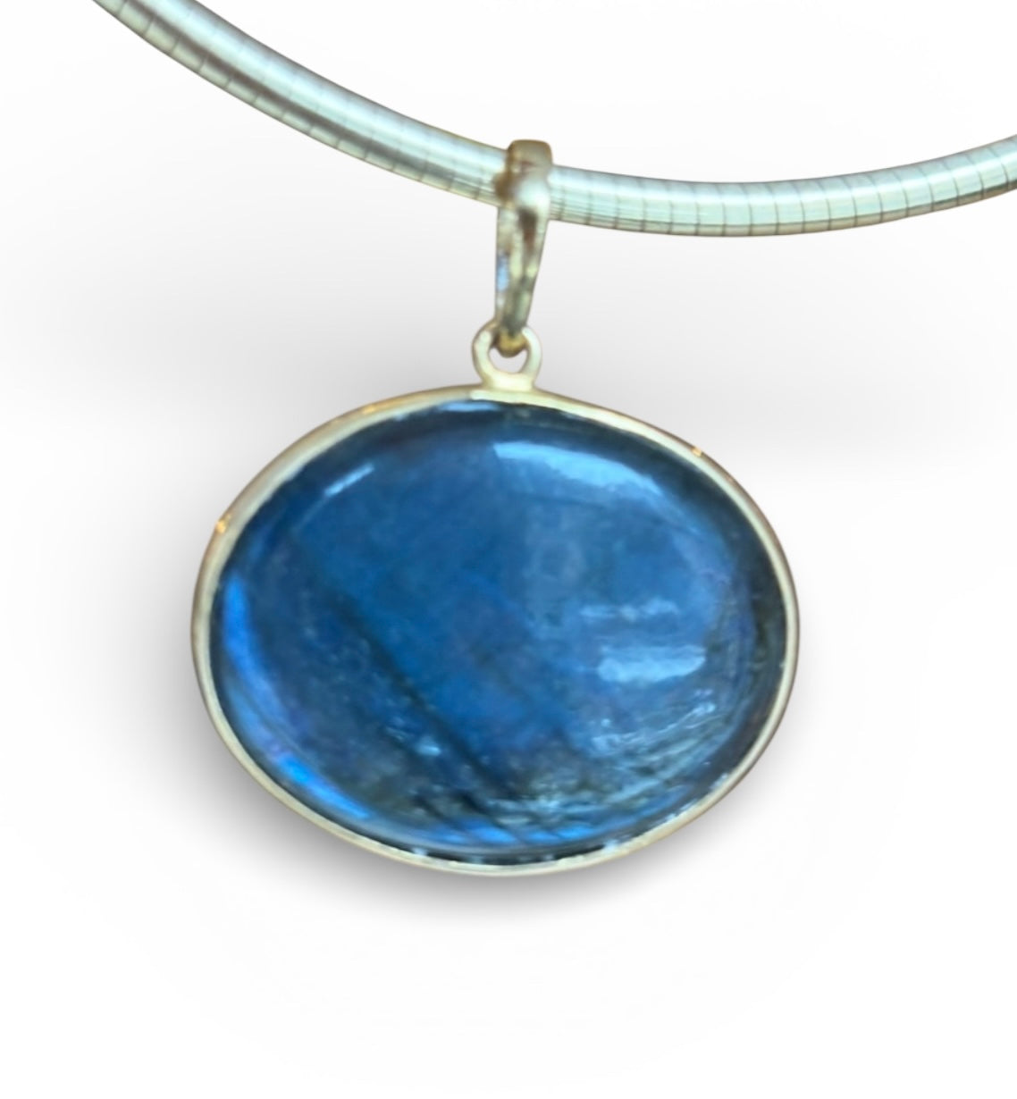 SOL Pendant, Labradorite with Pink Tourmaline & Diamonds