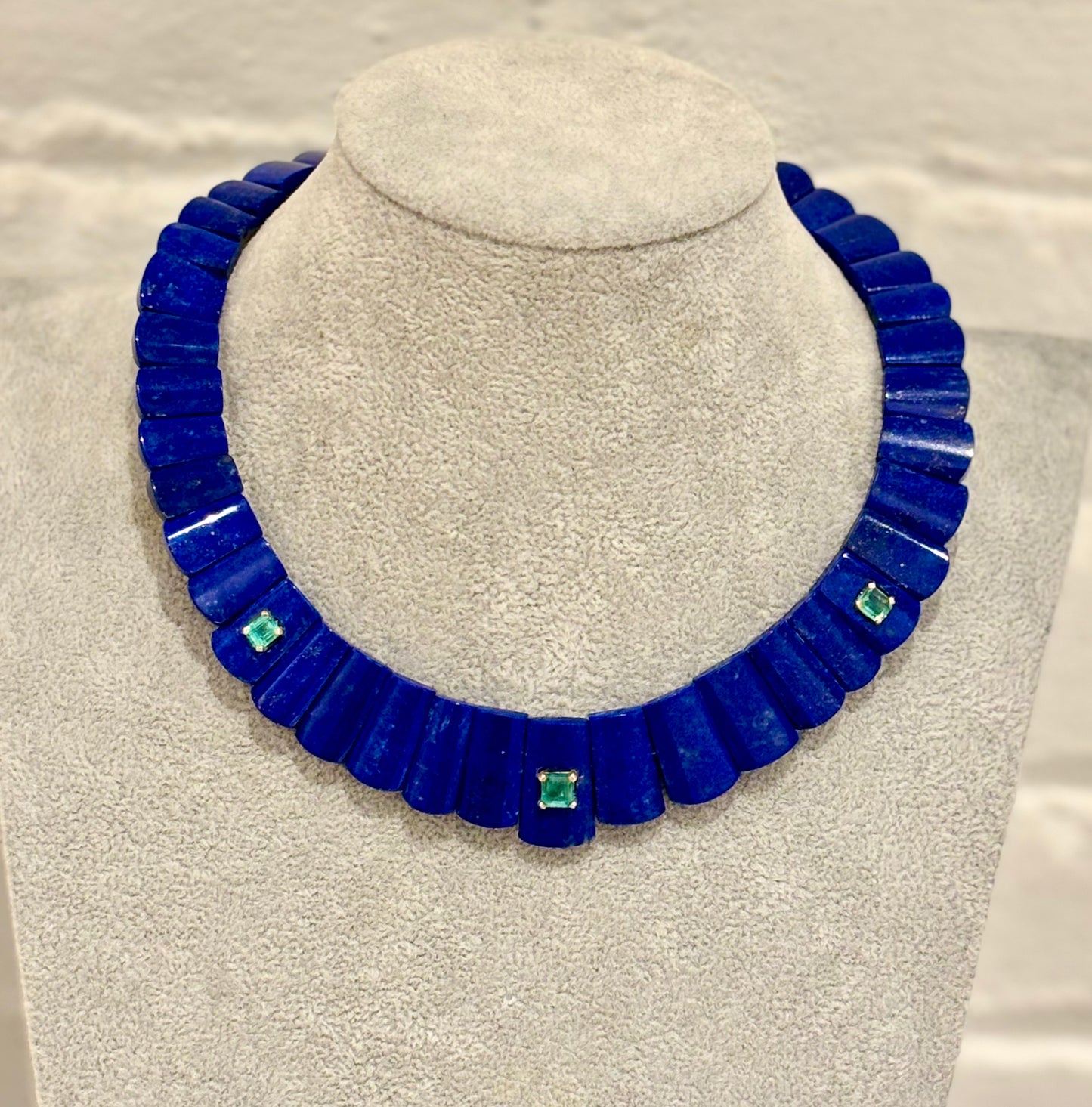 The CLEOPATRA, Lapis and Emerald Collar Necklace