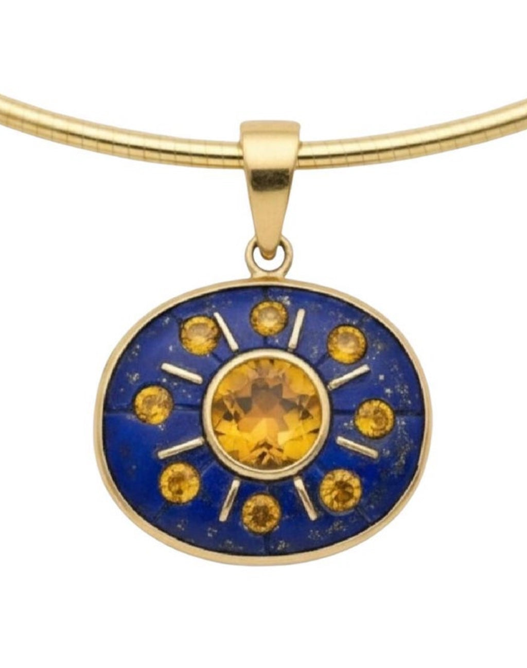 SOL Pendant, Lapis with Citrines