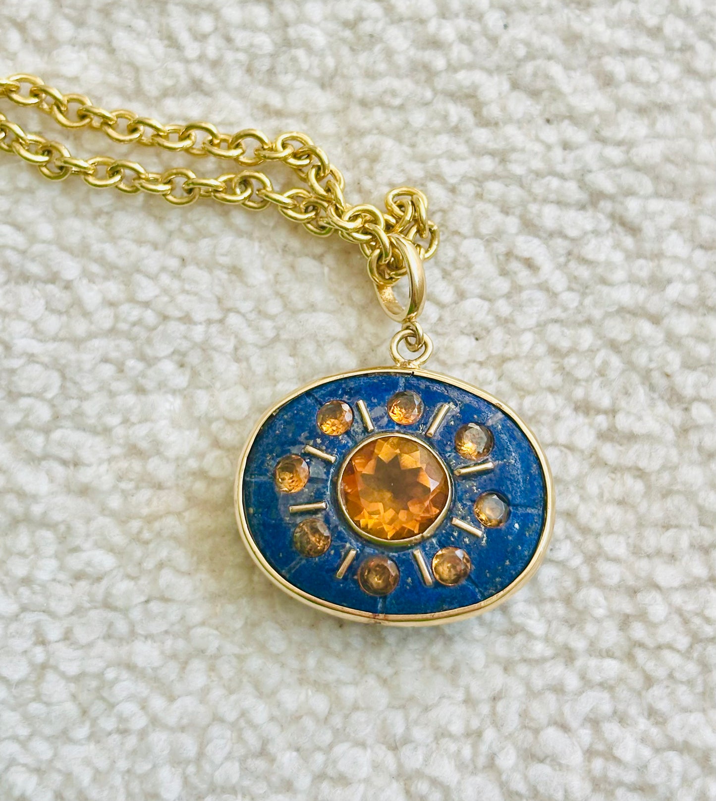 SOL Pendant, Lapis with Citrines