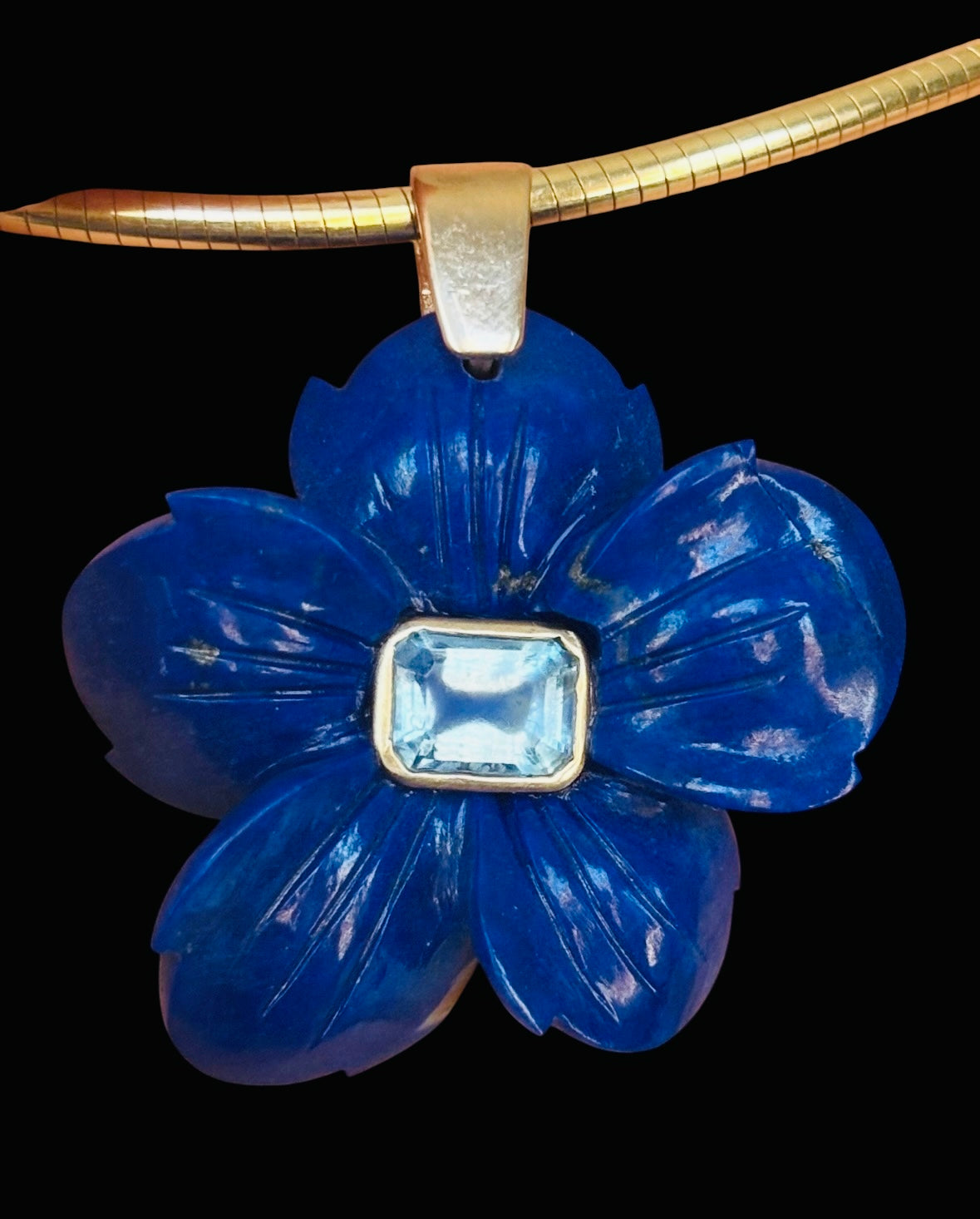 FLORA Pendant, Lapis with Sky Blue Topaz
