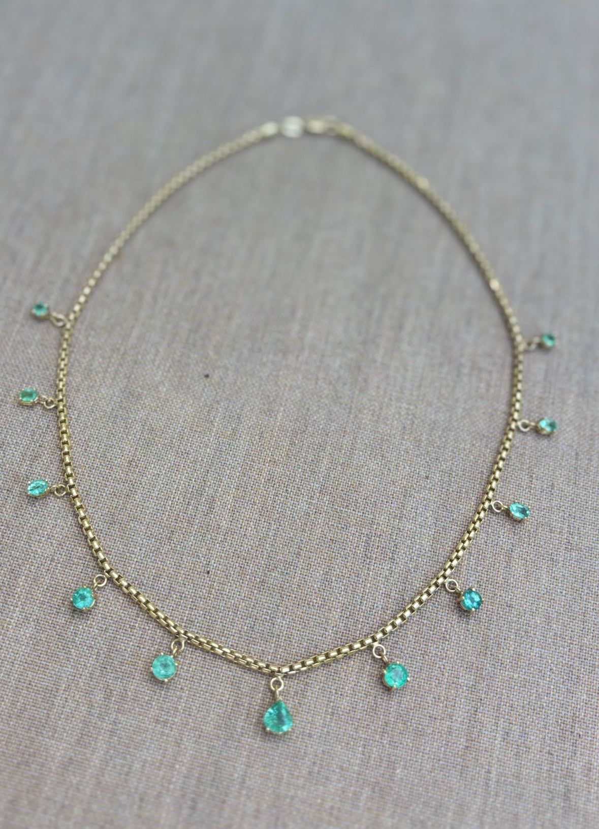 Emerald Fringe Necklace
