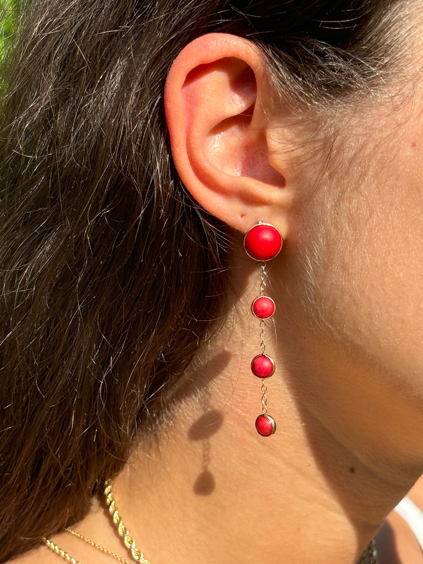 Red Coral Earrings