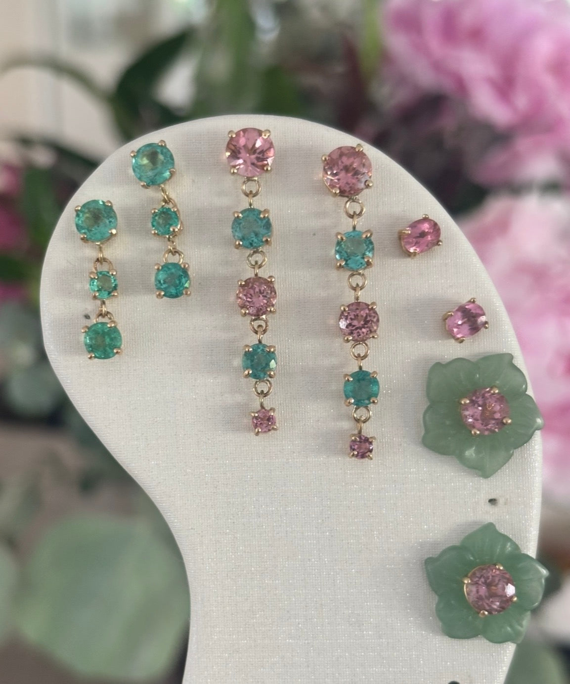 Pink Tourmaline Stud Earrings