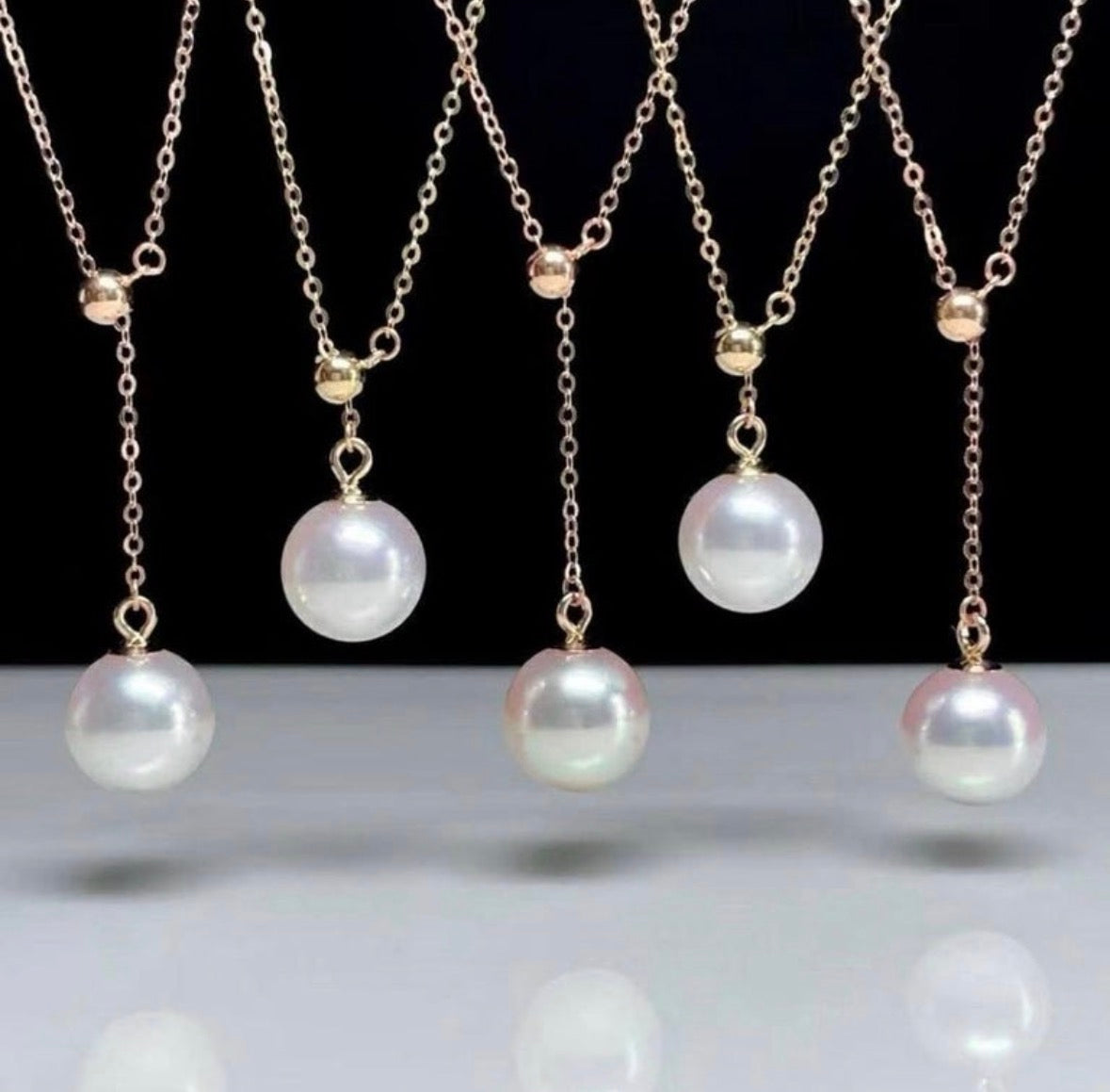 Adjustable Freshwater Pearl Necklace, 18k Gold