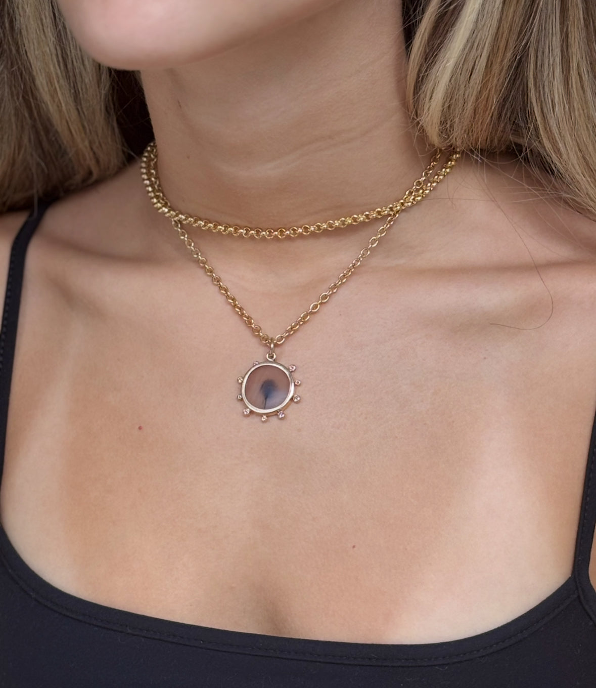 Dendritic Pendant with diamonds: Wishes