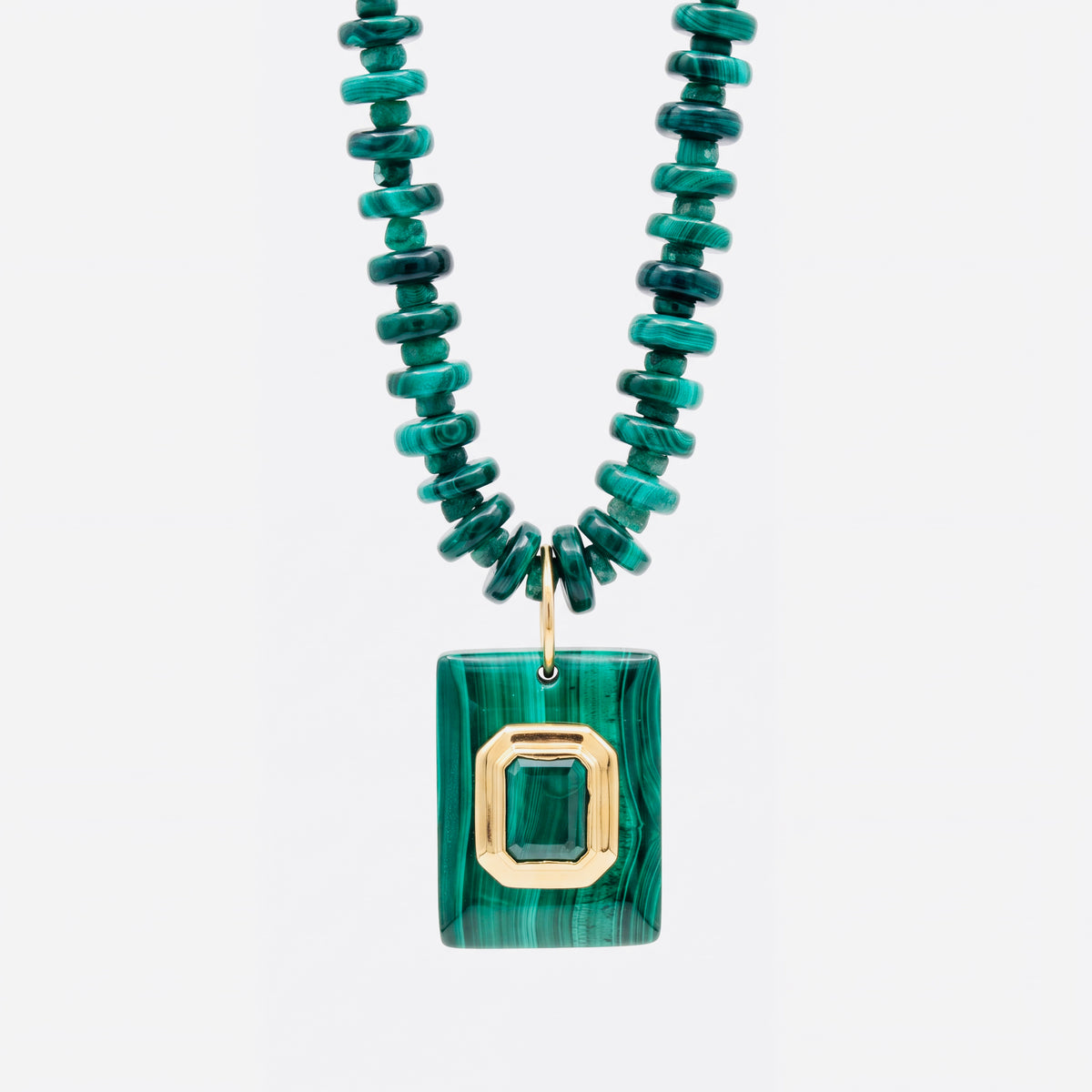 Malachite and Emerald Necklace